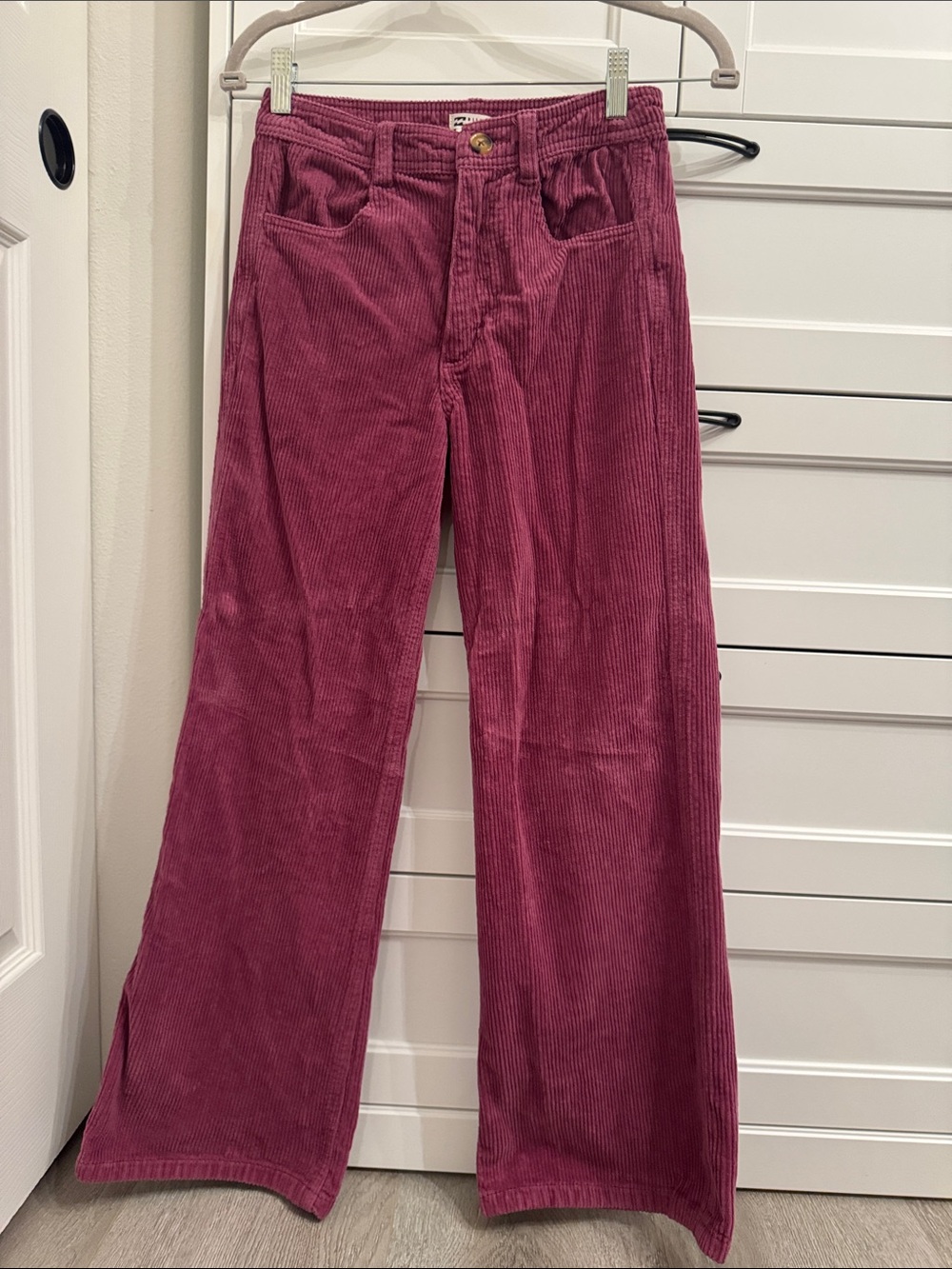 Billabong Wide-Leg Corduroy Jeans in Berry Plum